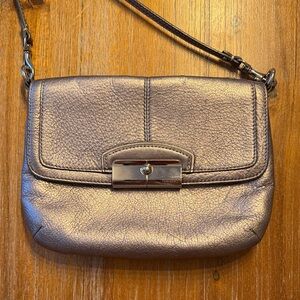 Coach Metallic Silver Shoulder Bag
